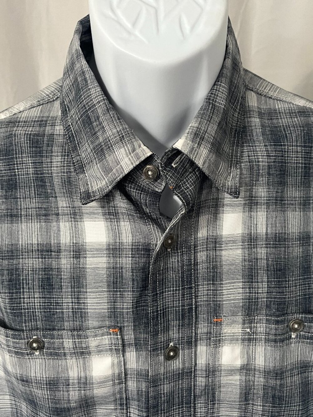 🎣 Orvis Men's Vented Fishing Shirt M Blue White Long Sleeve Performance 🌊